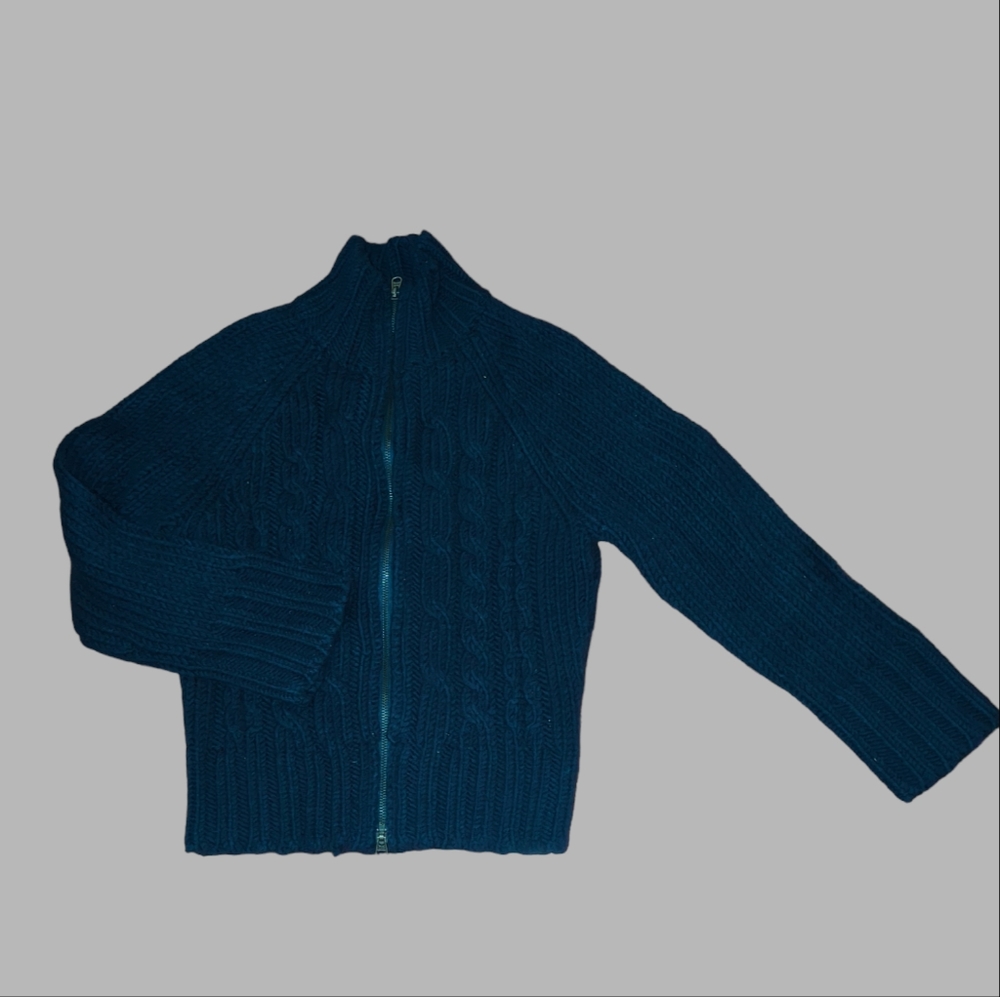 Abercrombie Wool-Blend Collared Full-Zip Sweater